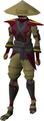 The full Samurai armour set on a female body.