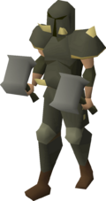 The full Torag's armour on a male body.